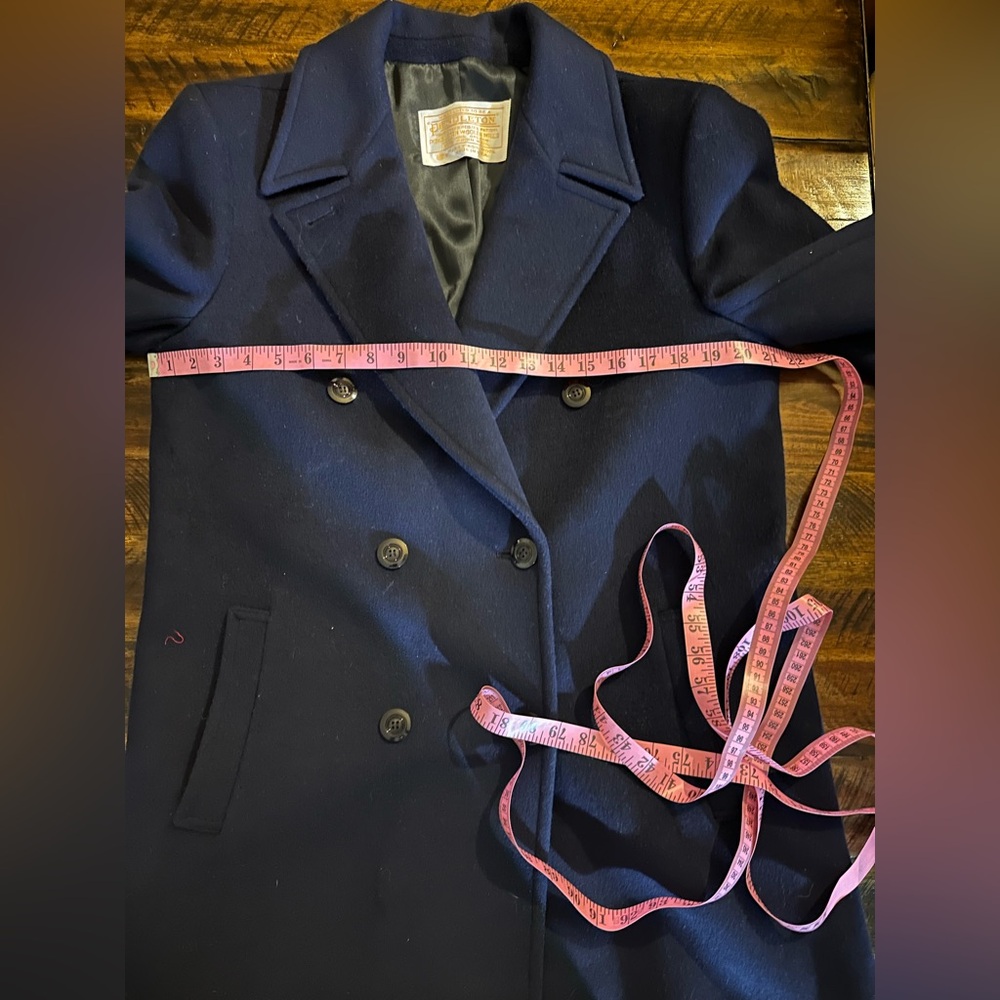 Pendleton Virgin Wool Navy Peacoat Vintage USA Double Breasted Coat M - Picture 7 of 11
